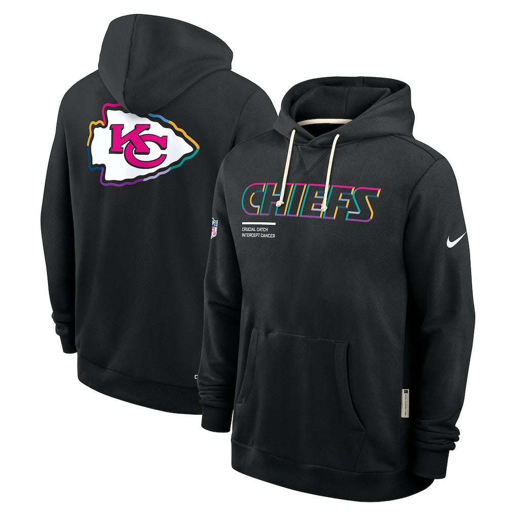 Kansas City Chiefs Tall 2025 NFL Crucial Catch Sideline Standard Issue Dri-FIT Hoodie - Black - Nike