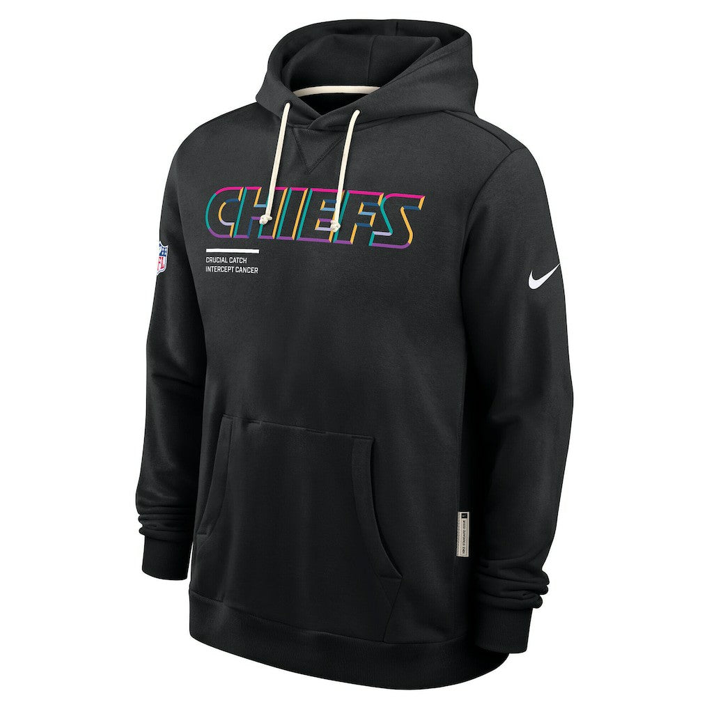 Kansas City Chiefs Tall 2025 NFL Crucial Catch Sideline Standard Issue Dri-FIT Hoodie - Black - Nike