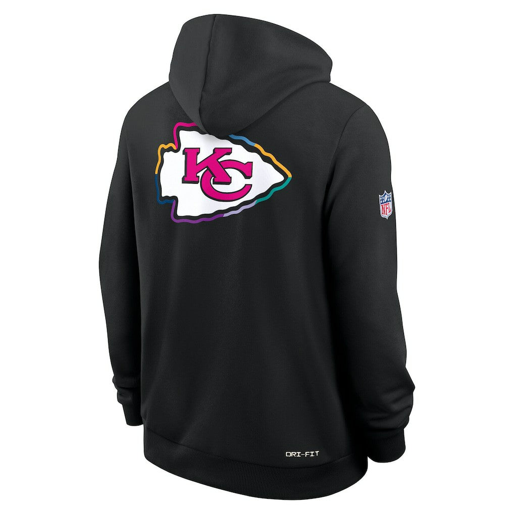 Kansas City Chiefs Tall 2025 NFL Crucial Catch Sideline Standard Issue Dri-FIT Hoodie - Black - Nike
