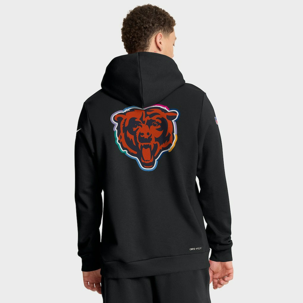 Chicago Bears Tall 2025 NFL Crucial Catch Sideline Standard Issue Dri-FIT Hoodie - Black - Nike