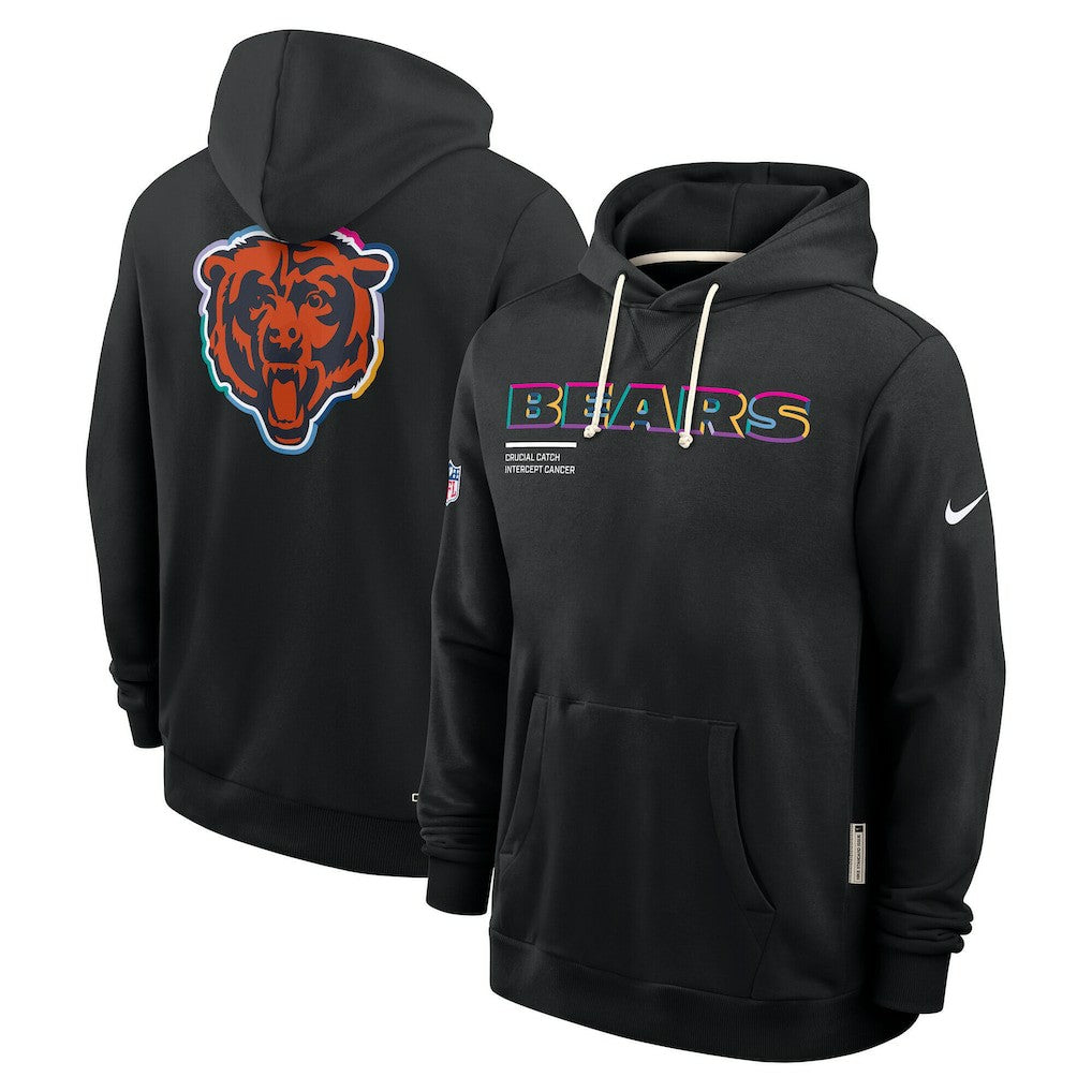 Chicago Bears Tall 2025 NFL Crucial Catch Sideline Standard Issue Dri-FIT Hoodie - Black - Nike