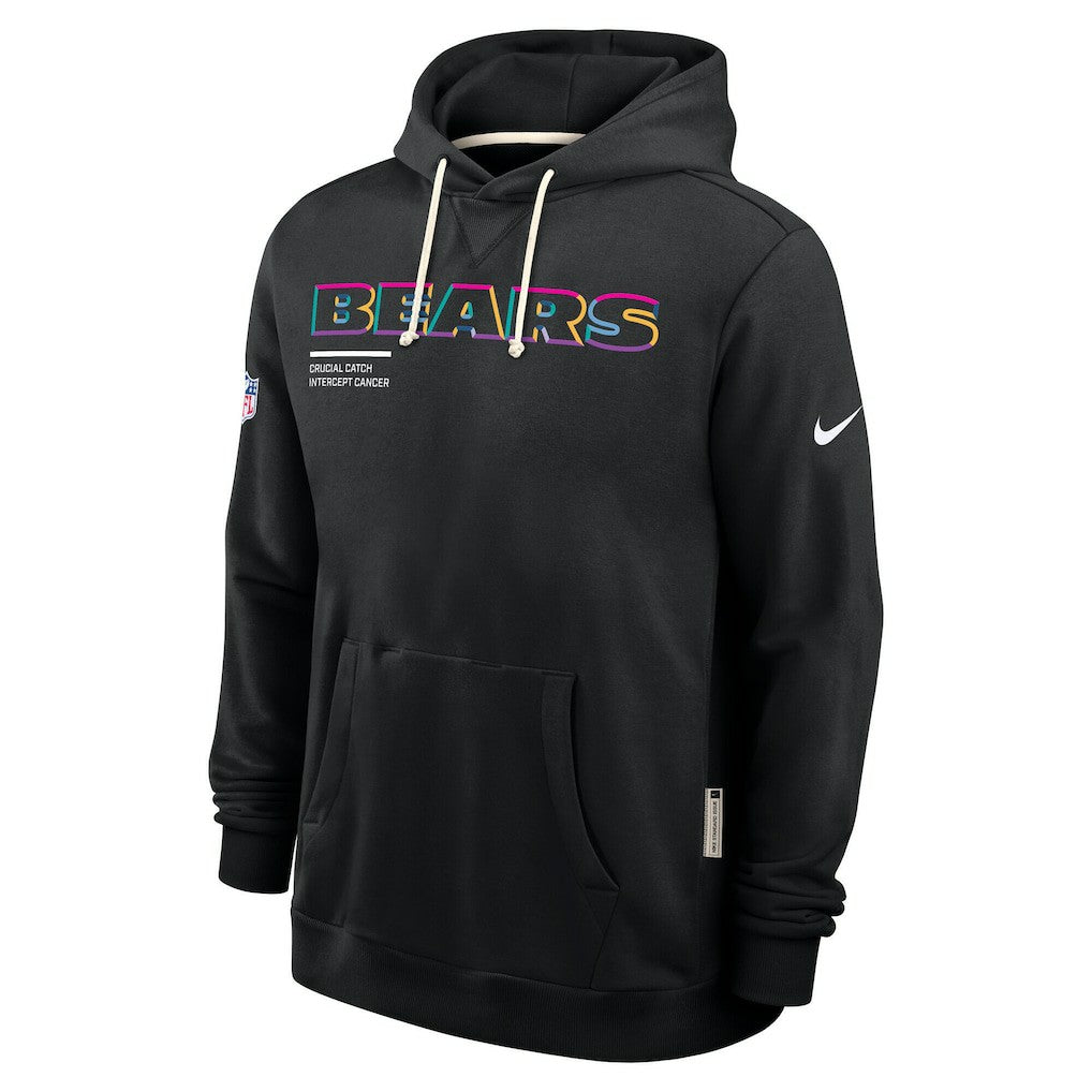 Chicago Bears Tall 2025 NFL Crucial Catch Sideline Standard Issue Dri-FIT Hoodie - Black - Nike