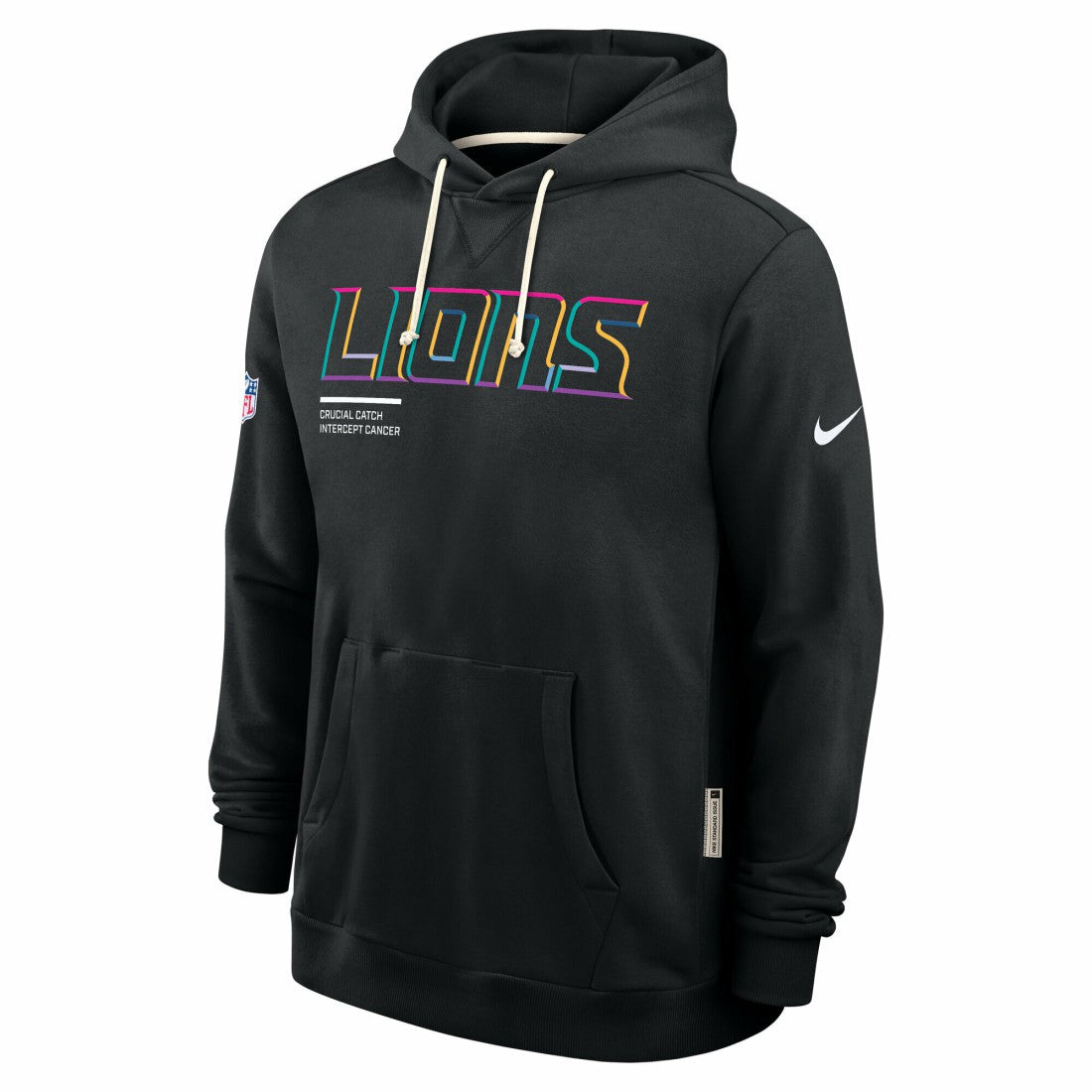 Detroit Lions Tall 2025 NFL Crucial Catch Sideline Standard Issue Dri-FIT Hoodie - Black - Nike