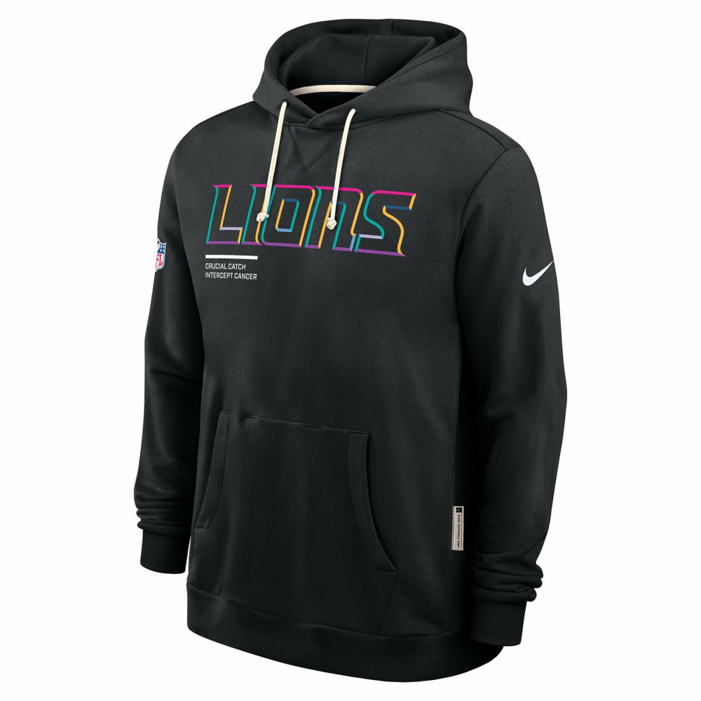 Detroit Lions Tall 2025 NFL Crucial Catch Sideline Standard Issue Dri-FIT Hoodie - Black - Nike