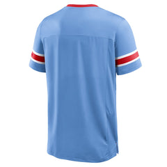 Tennessee Titans Oilers Throwback Hometown Premium Hashmark V-Neck T-Shirt - Light Blue - Fanatics
