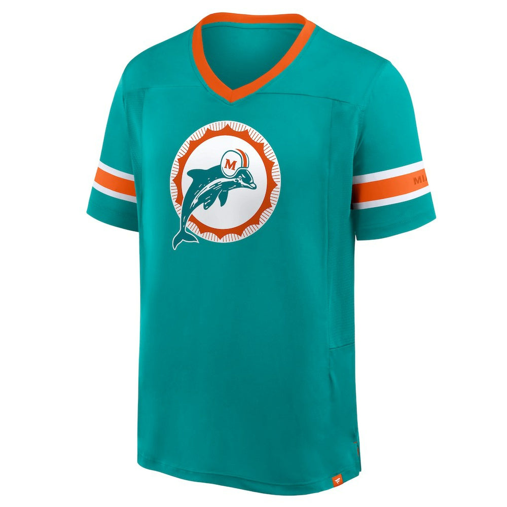 Miami Dolphins Hometown Premium Hashmark V-Neck T-Shirt - Aqua - Fanatics