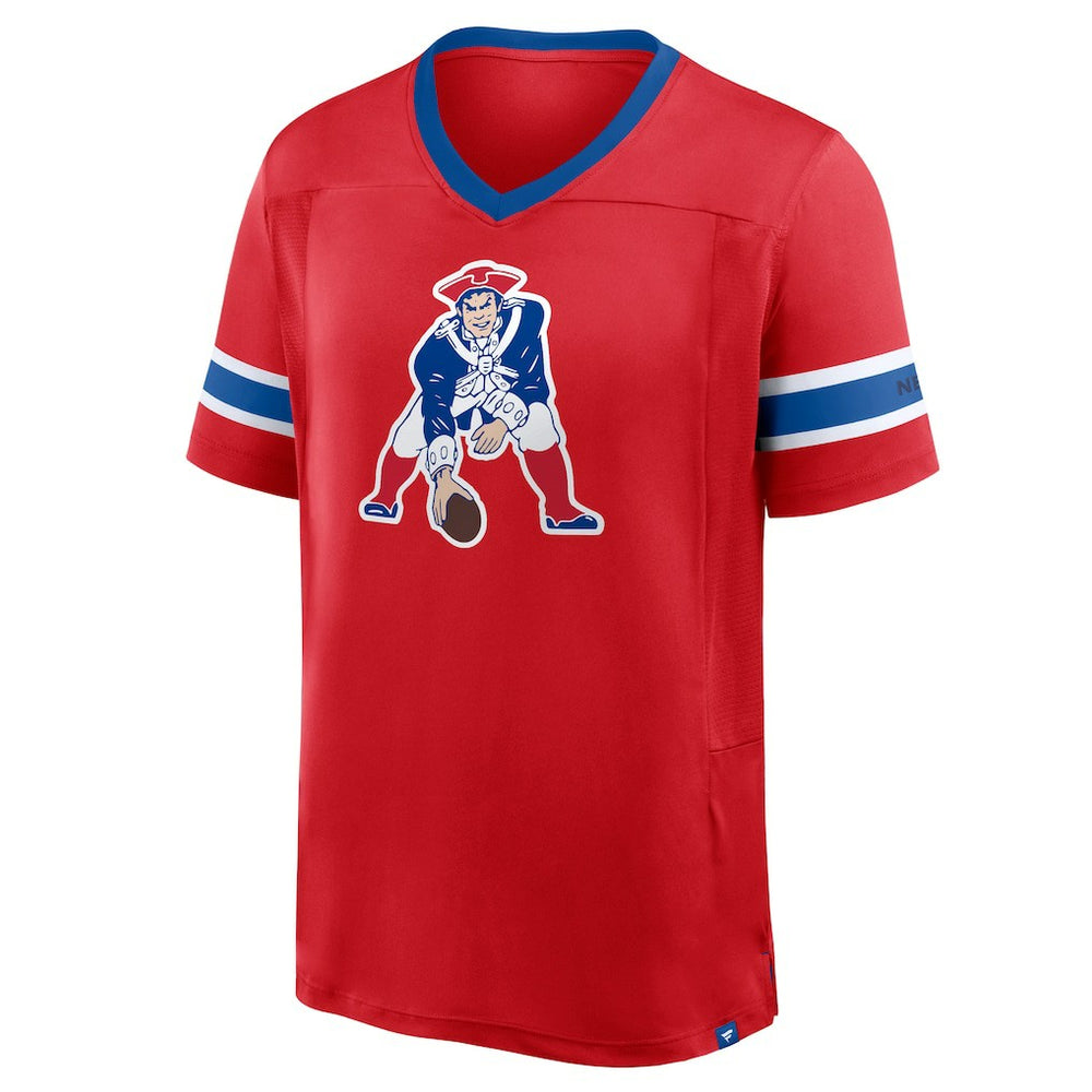 New England Patriots Hometown Premium Hashmark V-Neck T-Shirt - Red - Fanatics