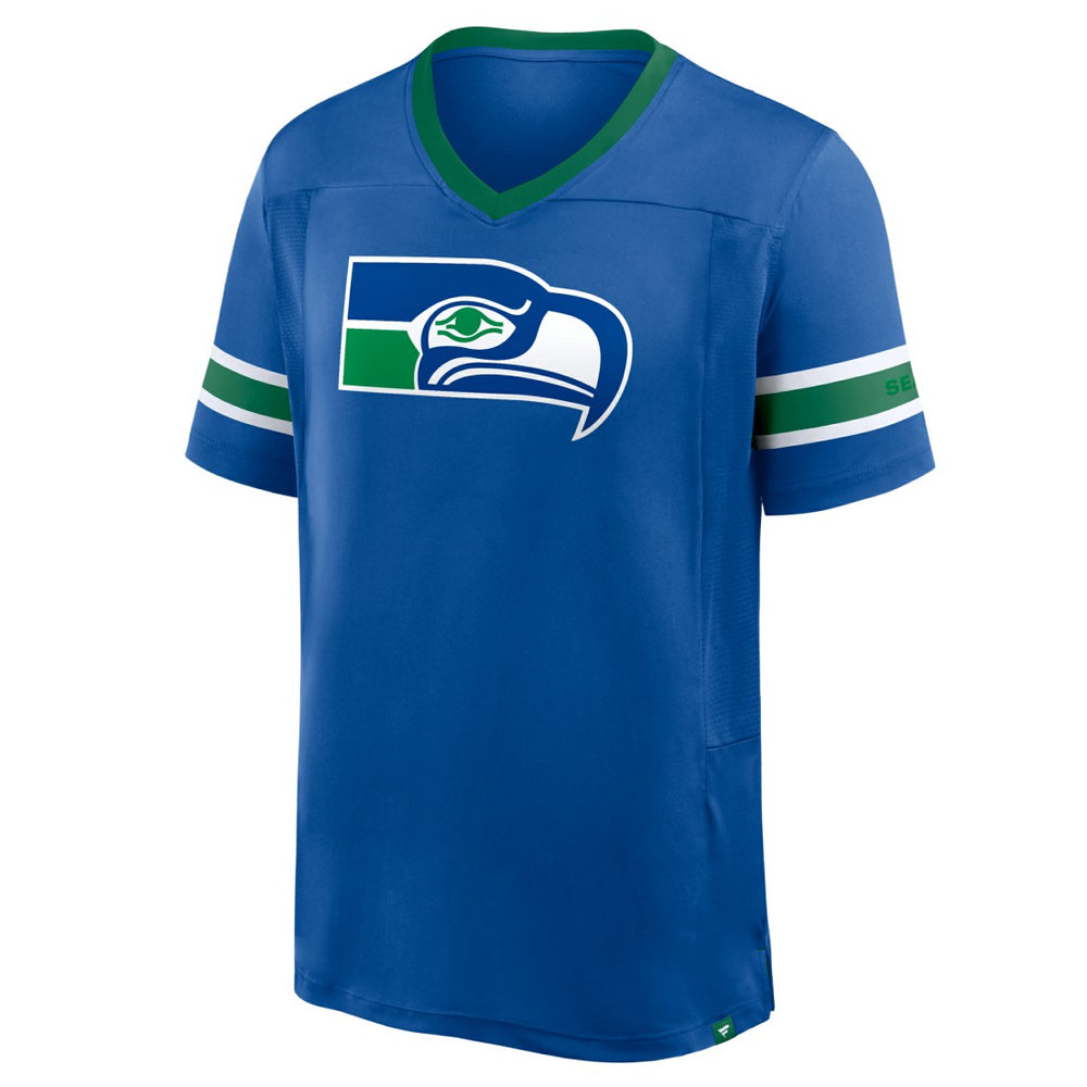 Seattle Seahawks Hometown Premium Hashmark V-Neck T-Shirt - Royal - Fanatics