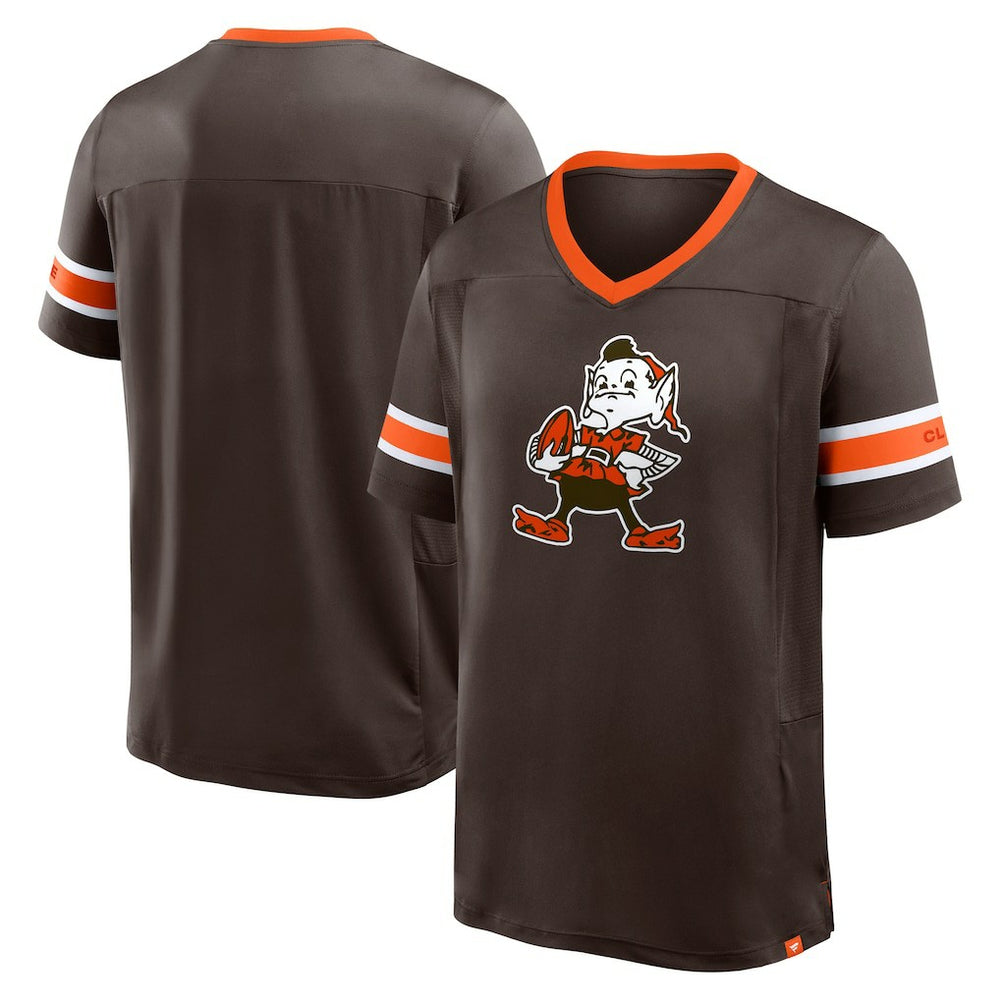 Cleveland Browns Hometown Premium Hashmark V-Neck T-Shirt - Brown - Fanatics