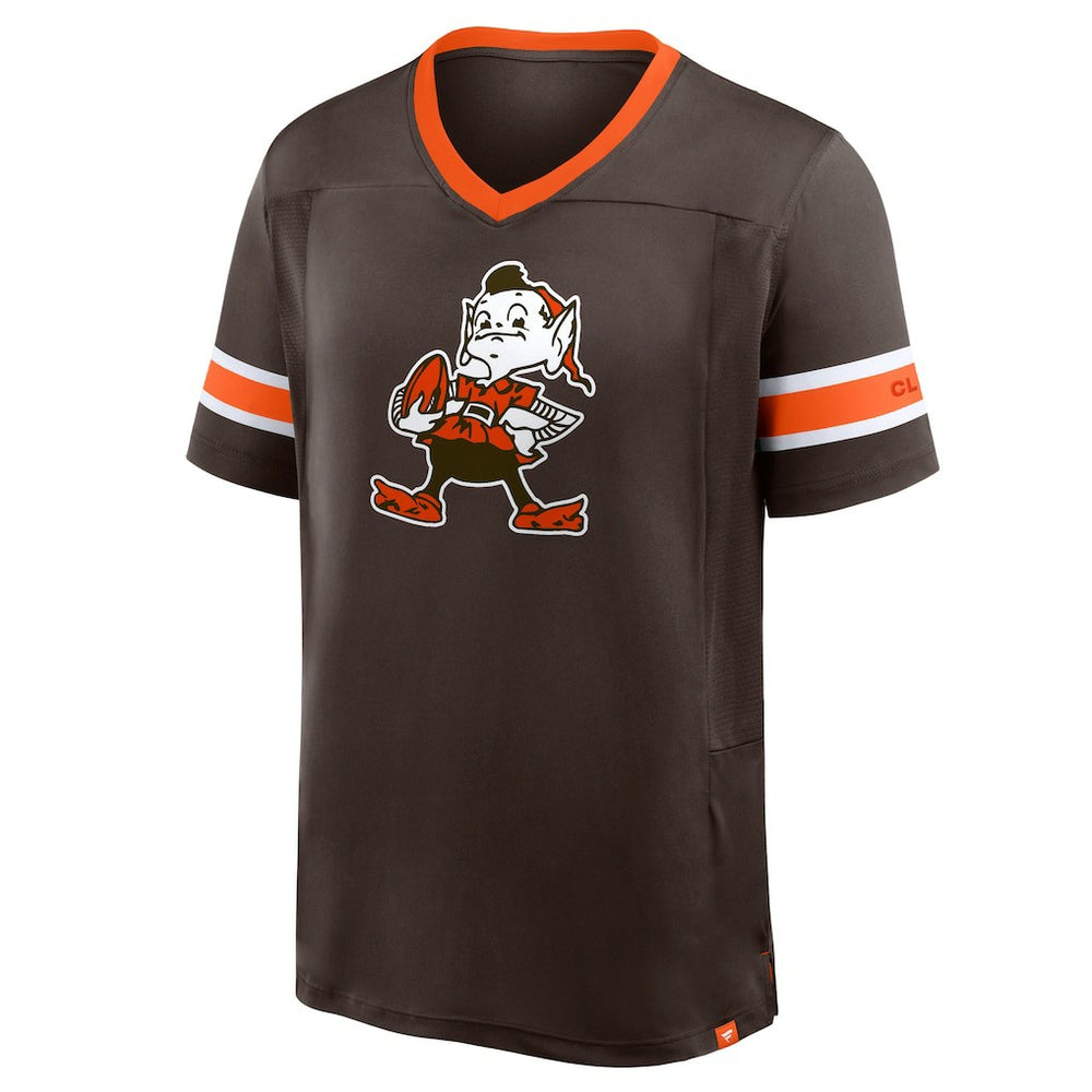 Cleveland Browns Hometown Premium Hashmark V-Neck T-Shirt - Brown - Fanatics