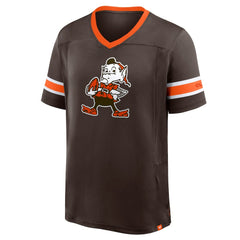 Cleveland Browns Hometown Premium Hashmark V-Neck T-Shirt - Brown - Fanatics