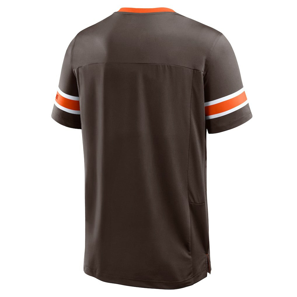 Cleveland Browns Hometown Premium Hashmark V-Neck T-Shirt - Brown - Fanatics