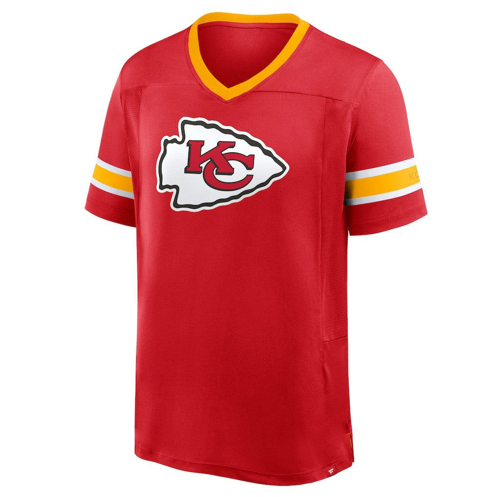 Kansas City Chiefs Hometown Premium Hashmark V-Neck T-Shirt - Red - Fanatics