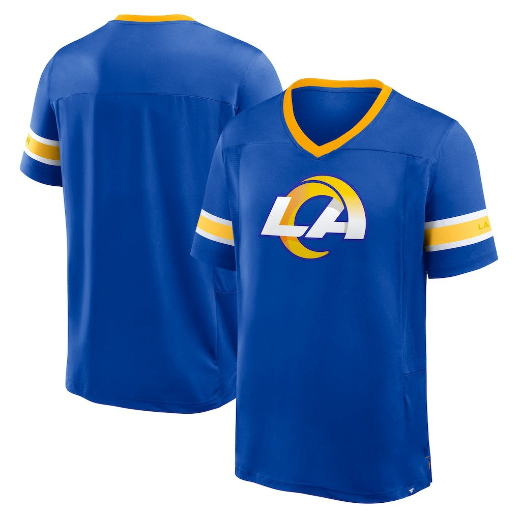 Los Angeles Rams Hometown Premium Hashmark V-Neck T-Shirt - Royal - Fanatics