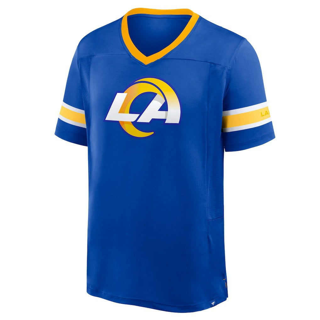 Los Angeles Rams Hometown Premium Hashmark V-Neck T-Shirt - Royal - Fanatics