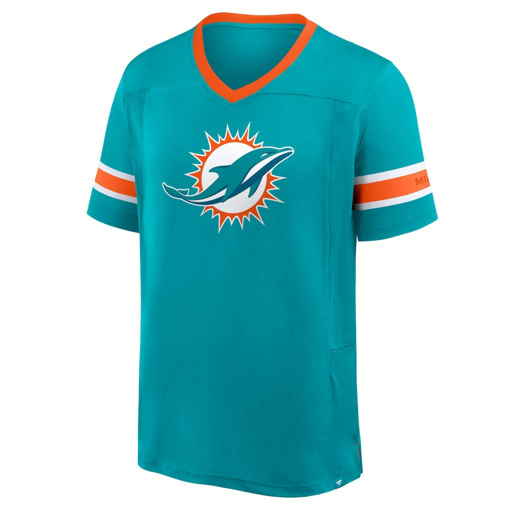 Miami Dolphins Hometown Premium Hashmark V-Neck T-Shirt - Aqua - Fanatics