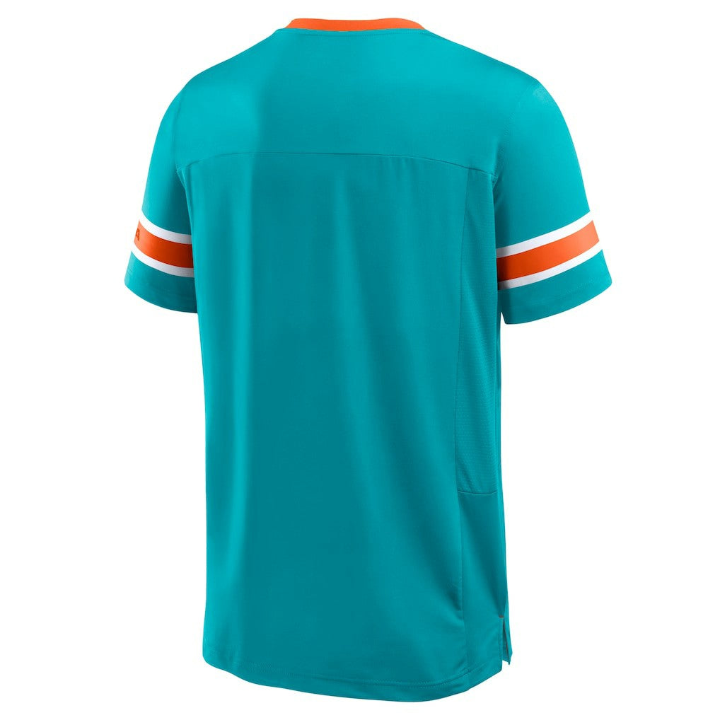 Miami Dolphins Hometown Premium Hashmark V-Neck T-Shirt - Aqua - Fanatics