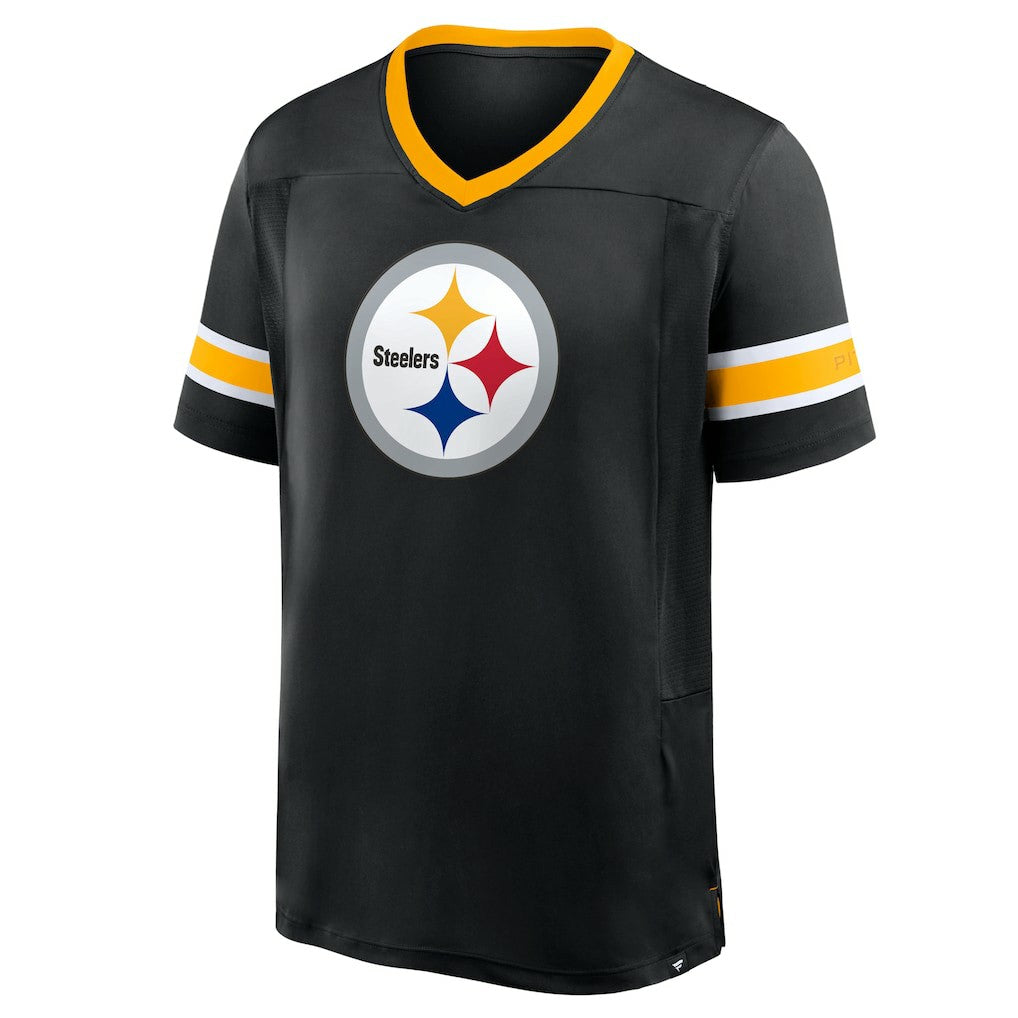 Pittsburgh Steelers Hometown Premium Hashmark V-Neck T-Shirt - Black - Fanatics