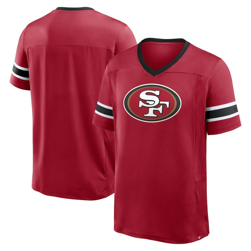 San Francisco 49ers Hometown Premium Hashmark V-Neck T-Shirt - Scarlet - Fanatics
