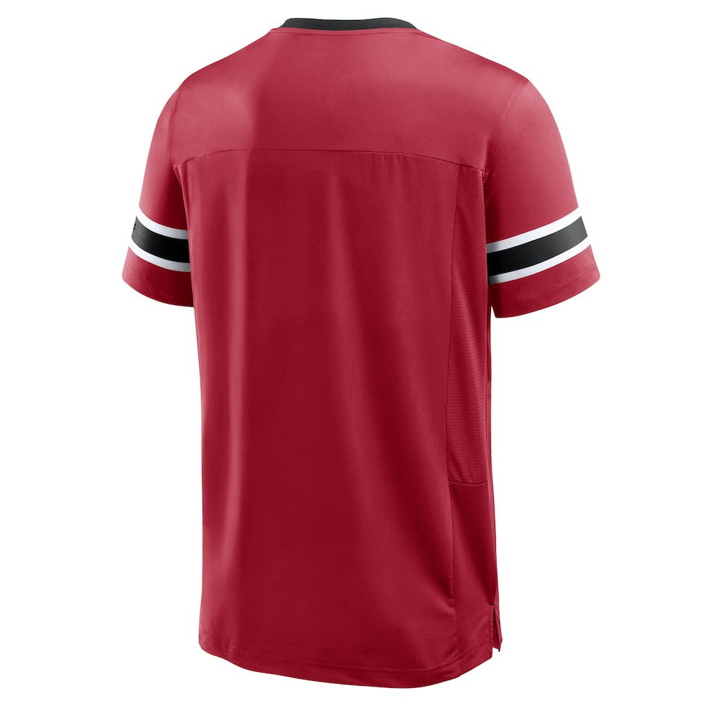 San Francisco 49ers Hometown Premium Hashmark V-Neck T-Shirt - Scarlet - Fanatics