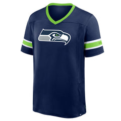 Seattle Seahawks Hometown Premium Hashmark V-Neck T-Shirt - College Navy - Fanatics