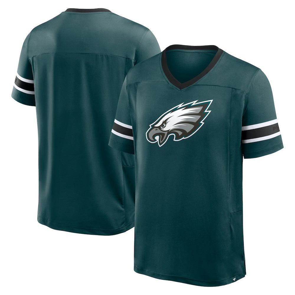 Philadelphia Eagles Hometown Premium Hashmark V-Neck T-Shirt - Midnight Green - Fanatics