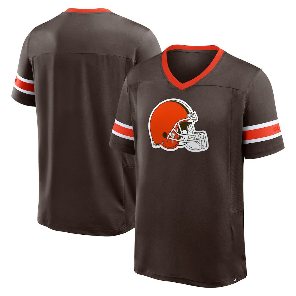 Cleveland Browns Hometown Premium Hashmark V-Neck T-Shirt - Brown - Fanatics