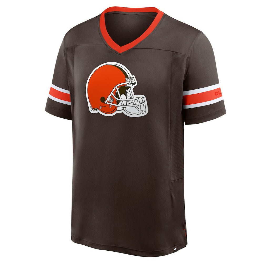 Cleveland Browns Hometown Premium Hashmark V-Neck T-Shirt - Brown - Fanatics