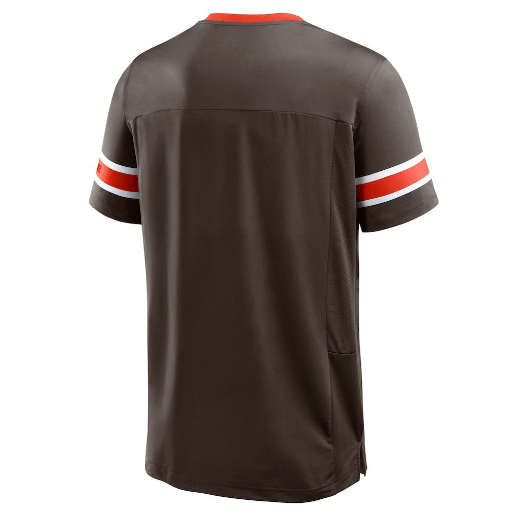 Cleveland Browns Hometown Premium Hashmark V-Neck T-Shirt - Brown - Fanatics