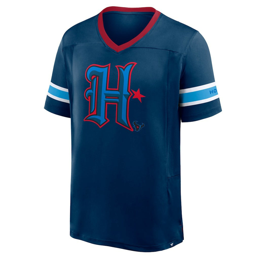 Houston Texans Redzone Hashmark V-Neck T-Shirt - Navy - Fanatics