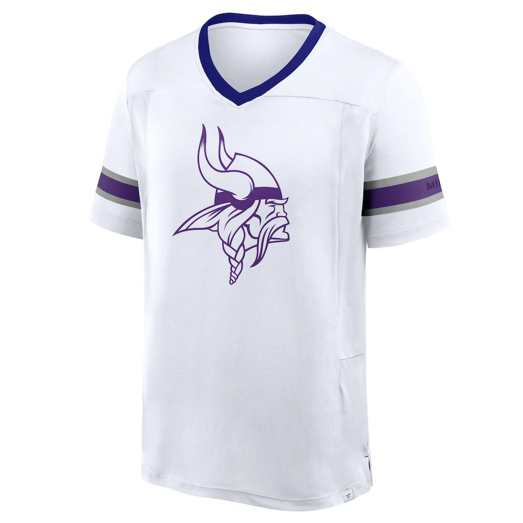 Minnesota Vikings Redzone Hashmark V-Neck T-Shirt - White - Fanatics