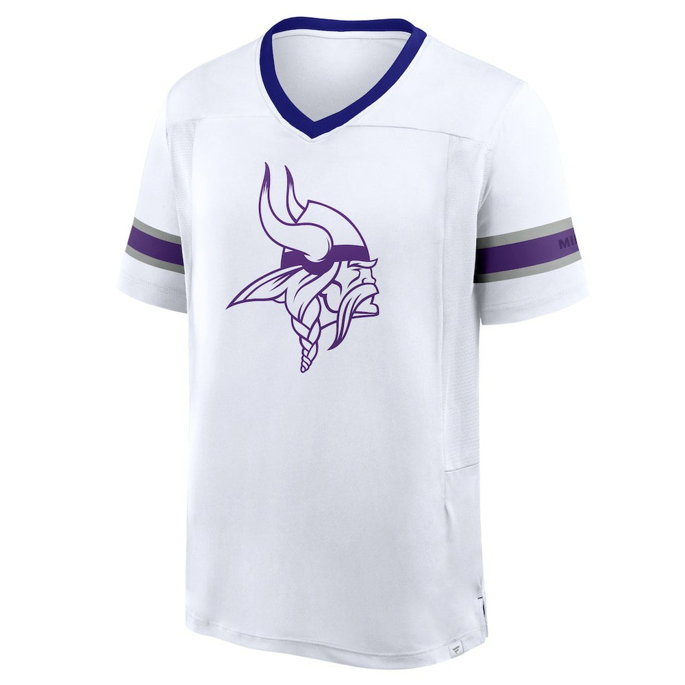 Minnesota Vikings Redzone Hashmark V-Neck T-Shirt - White - Fanatics