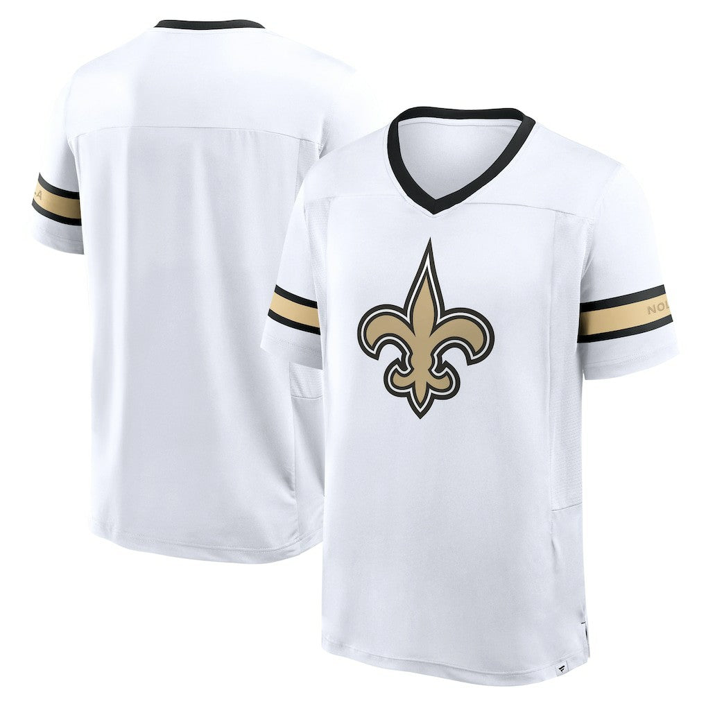 New Orleans Saints Redzone Hashmark V-Neck T-Shirt - White - Fanatics