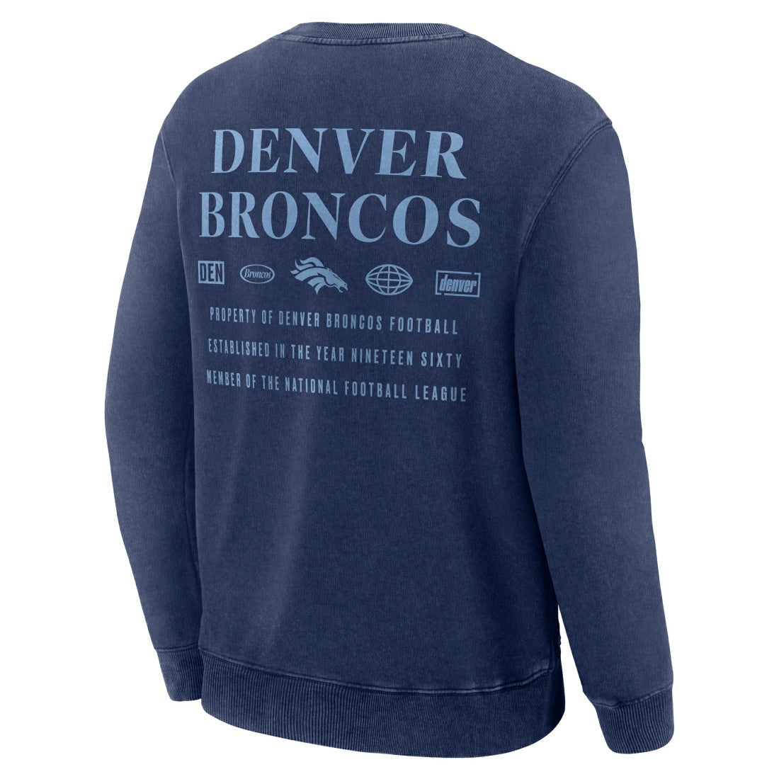 Denver Broncos Deep Route Pullover Sweatshirt - Navy - Fanatics
