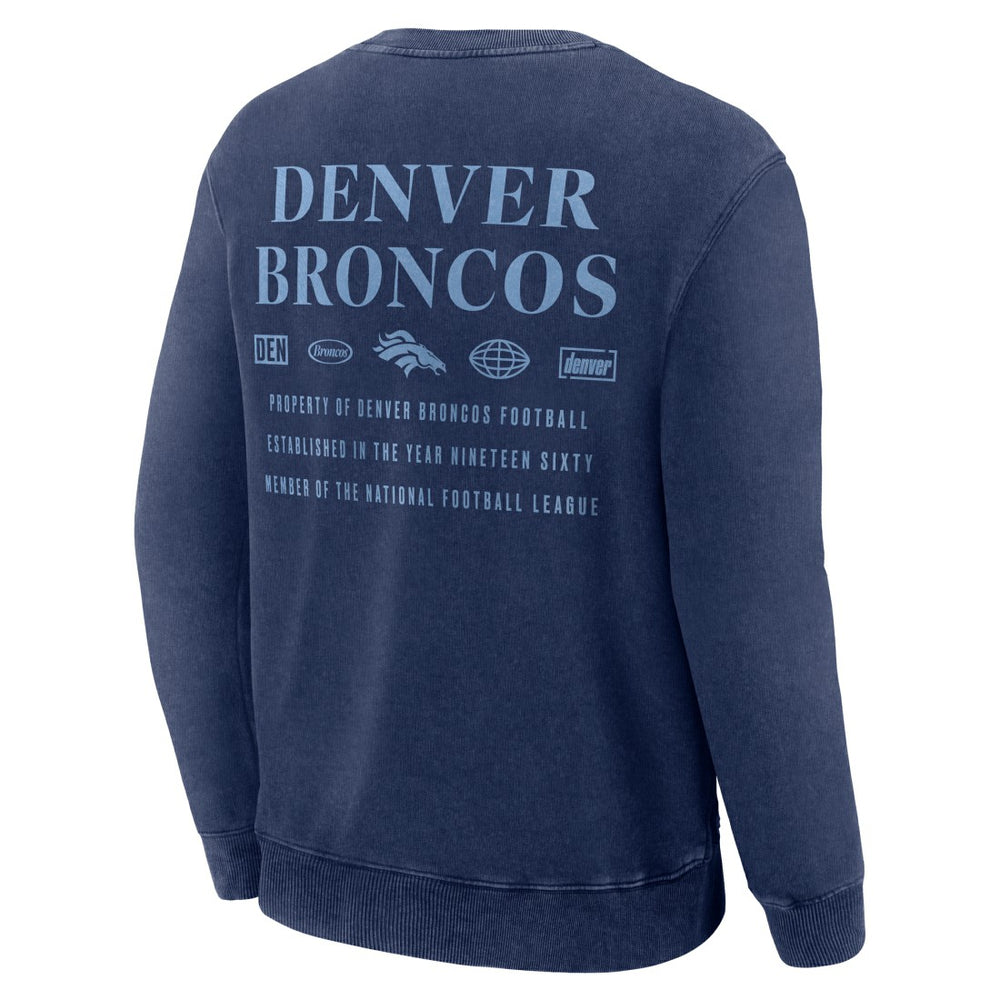 Denver Broncos Deep Route Pullover Sweatshirt - Navy - Fanatics