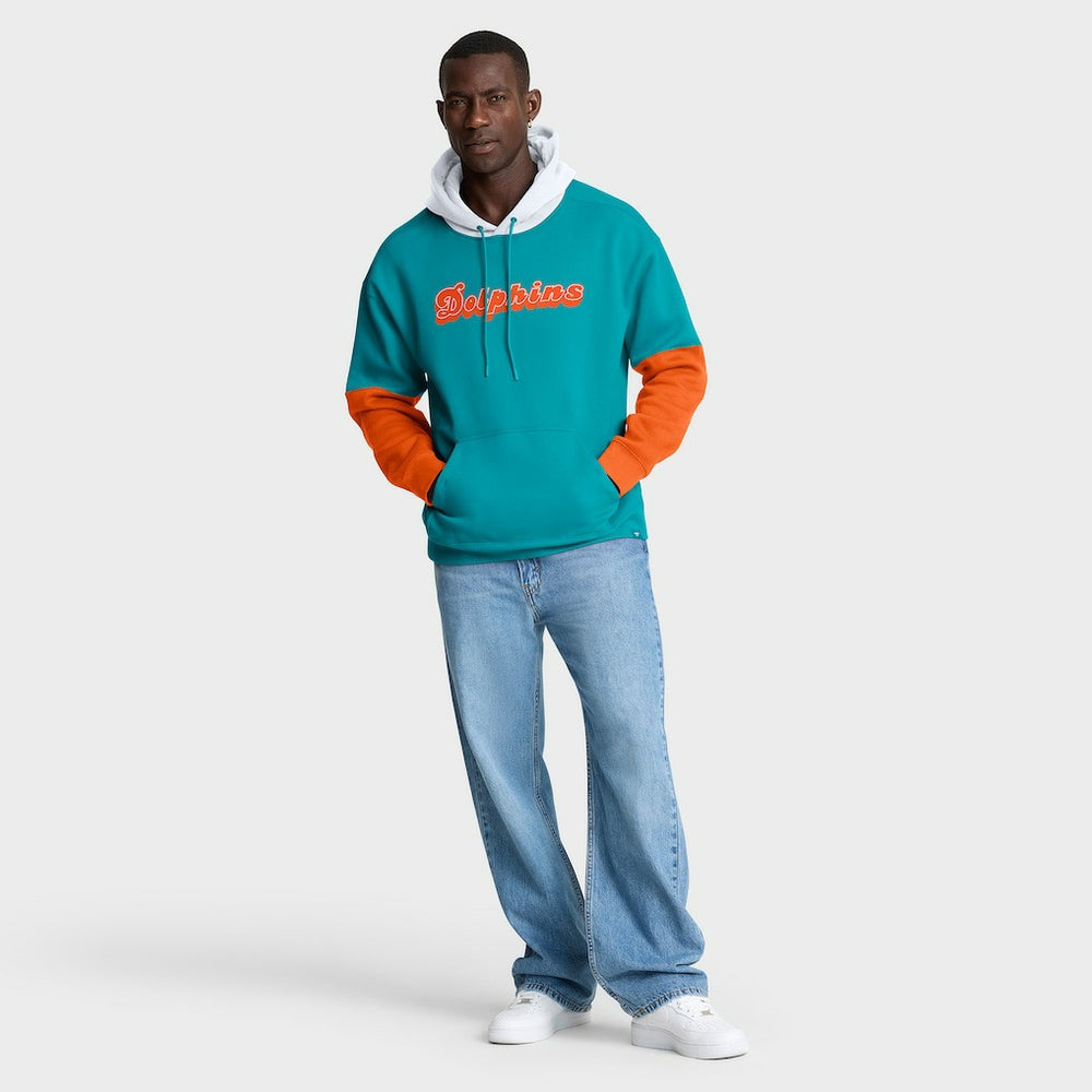 Miami Dolphins Helmet Retro Pullover Hoodie - Aqua - Fanatics