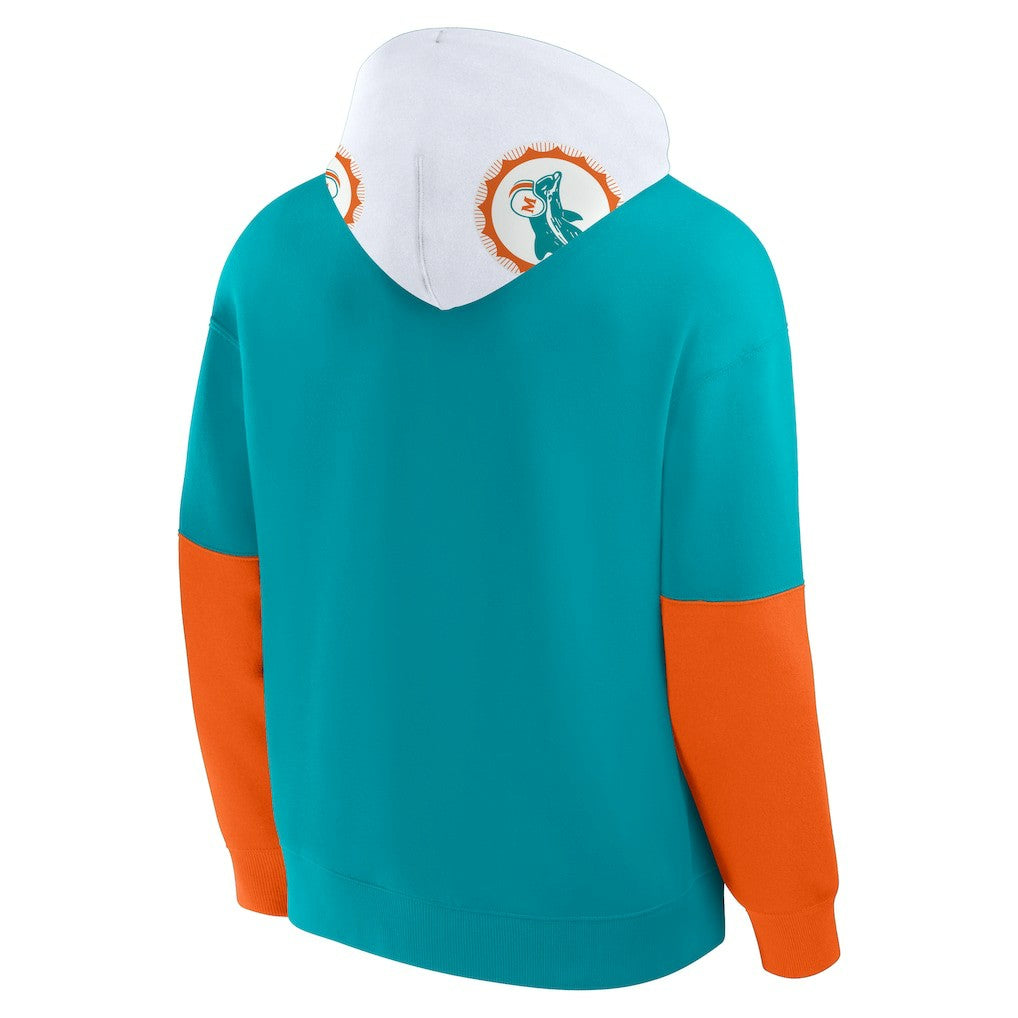 Miami Dolphins Helmet Retro Pullover Hoodie - Aqua - Fanatics