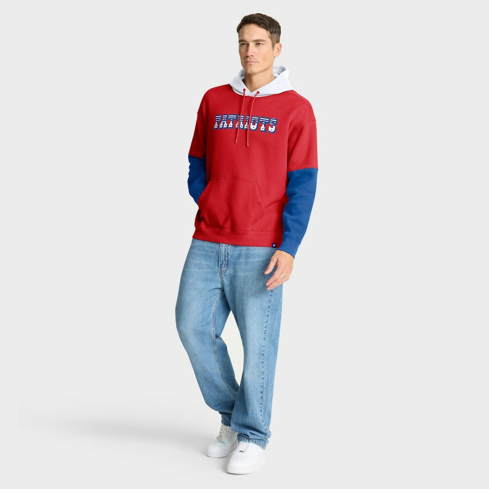 New England Patriots Helmet Retro Pullover Hoodie - Red - Fanatics