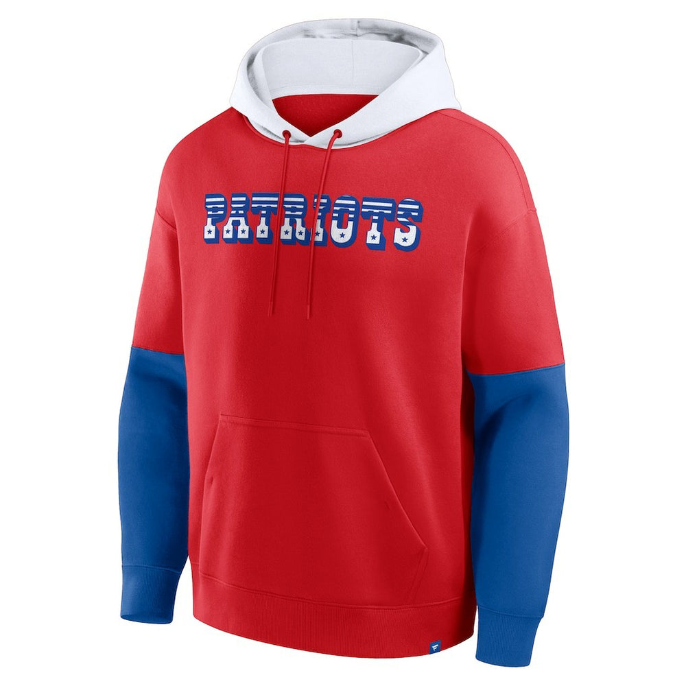 New England Patriots Helmet Retro Pullover Hoodie - Red - Fanatics