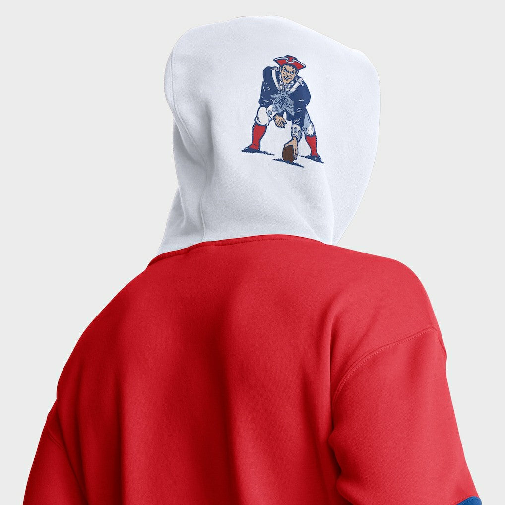 New England Patriots Helmet Retro Pullover Hoodie - Red - Fanatics