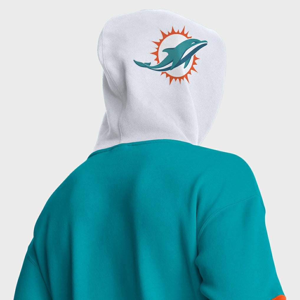 Miami Dolphins Helmet Pullover Hoodie - Aqua - Fanatics
