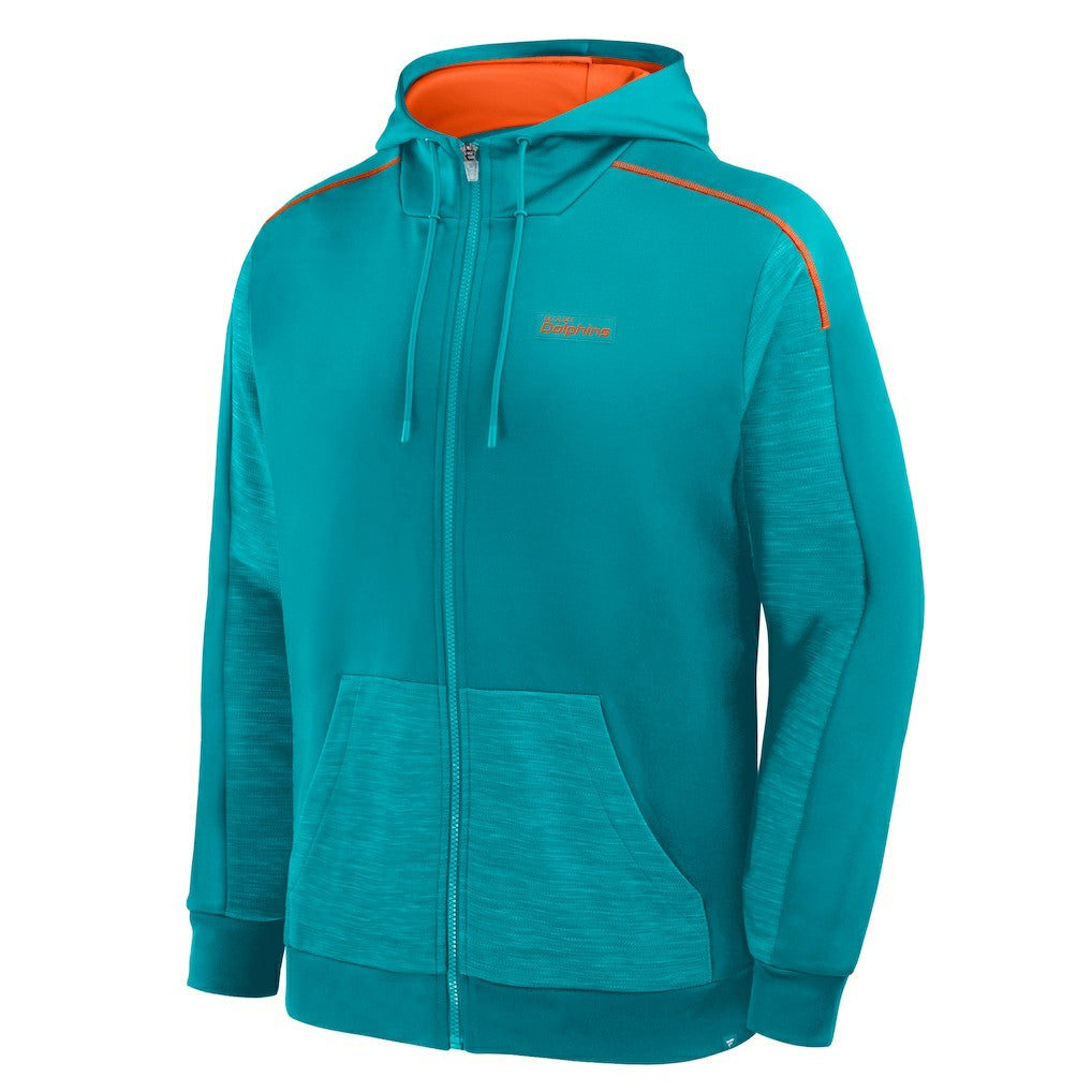 Miami Dolphins Checkdown Pass Full-Zip Hoodie - Aqua - Fanatics