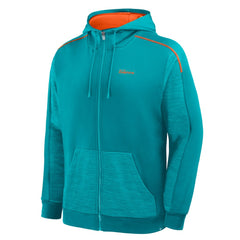 Miami Dolphins Checkdown Pass Full-Zip Hoodie - Aqua - Fanatics