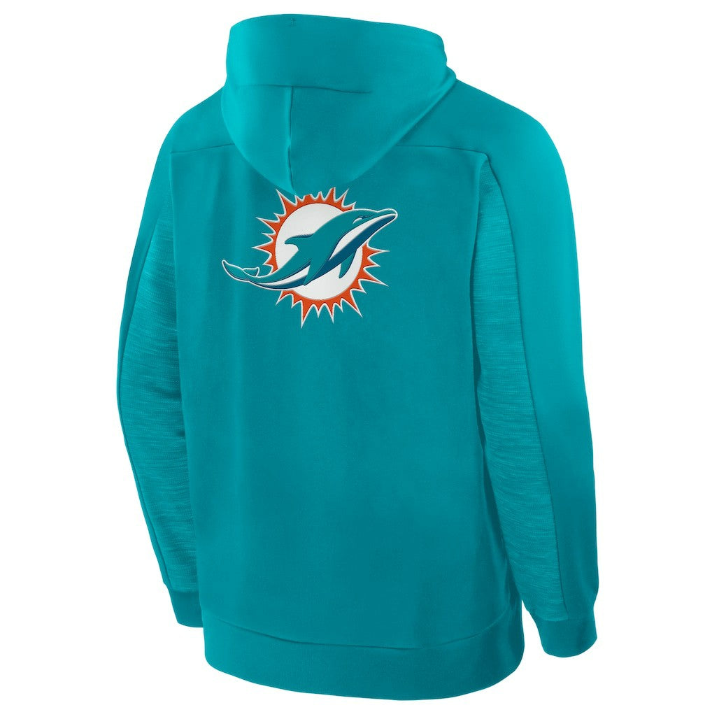 Miami Dolphins Checkdown Pass Full-Zip Hoodie - Aqua - Fanatics