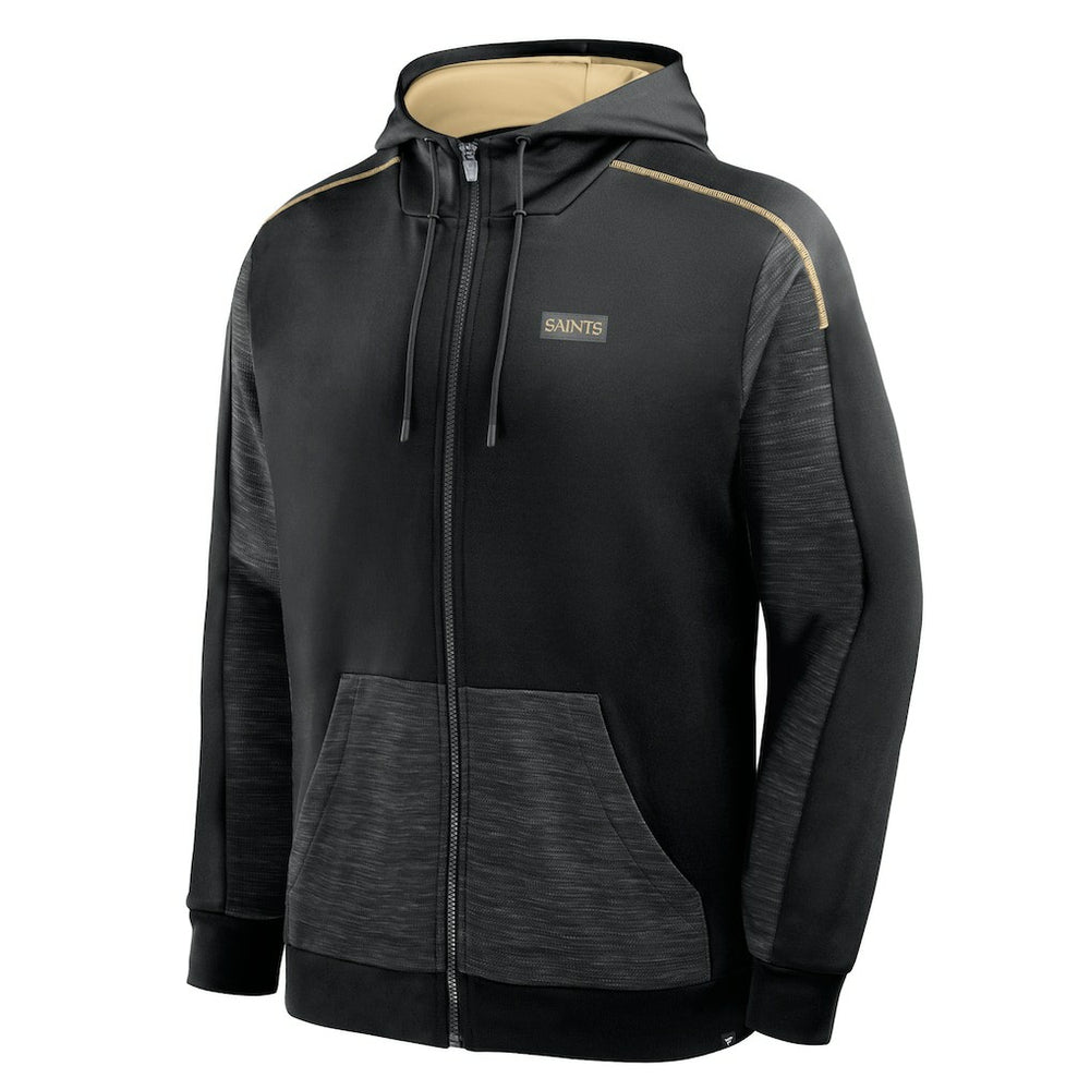 New Orleans Saints Checkdown Pass Full-Zip Hoodie - Black - Fanatics