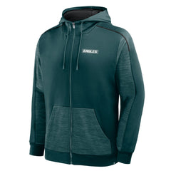 Philadelphia Eagles Checkdown Pass Full-Zip Hoodie - Midnight Green - Fanatics