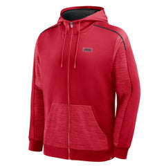 San Francisco 49ers Checkdown Pass Full-Zip Hoodie - Scarlet - Fanatics