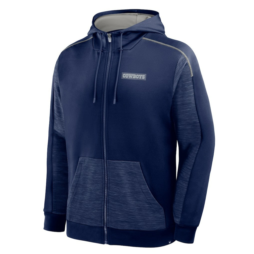 Dallas Cowboys Checkdown Pass Full-Zip Hoodie - Navy - Fanatics