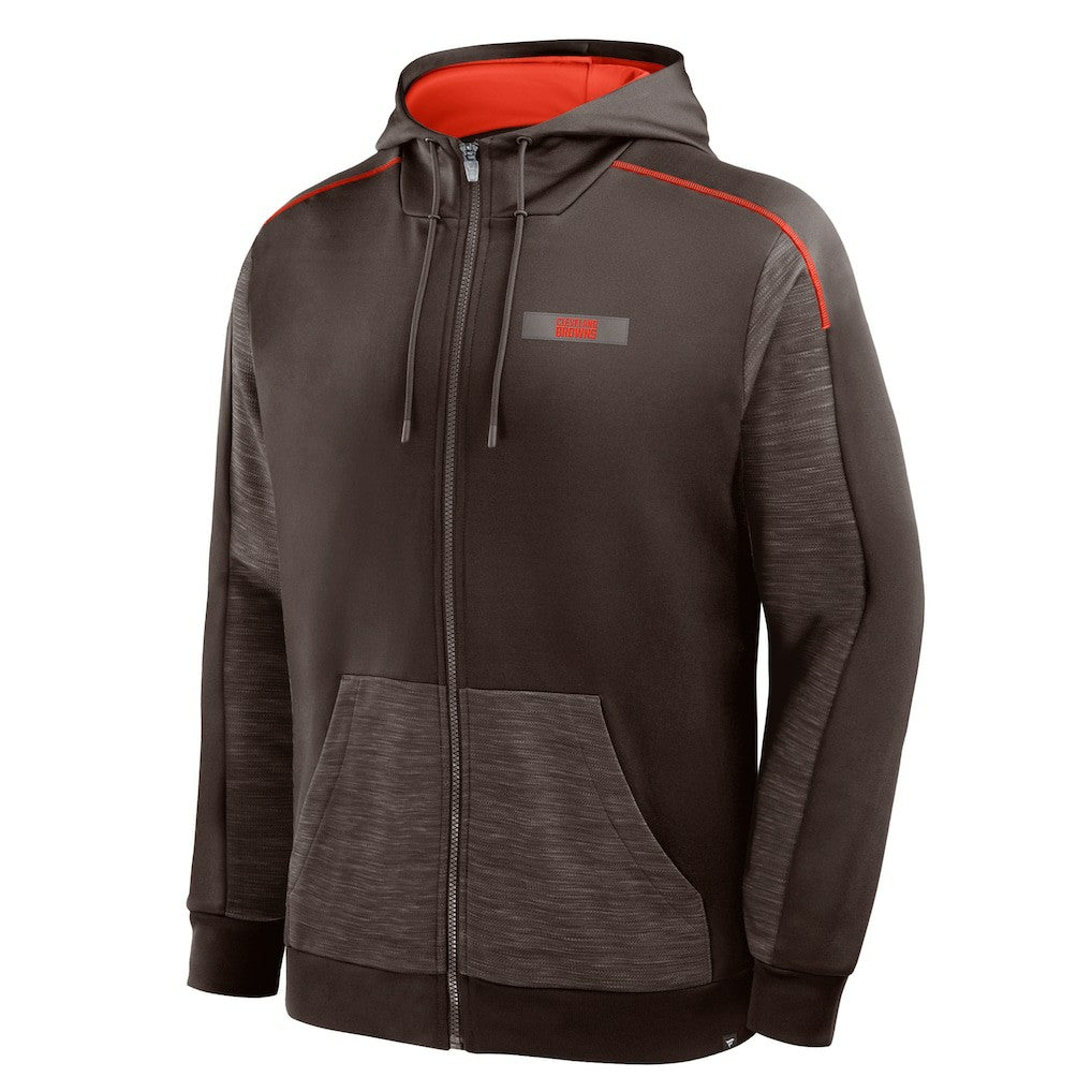 Cleveland Browns Checkdown Pass Full-Zip Hoodie - Brown - Fanatics