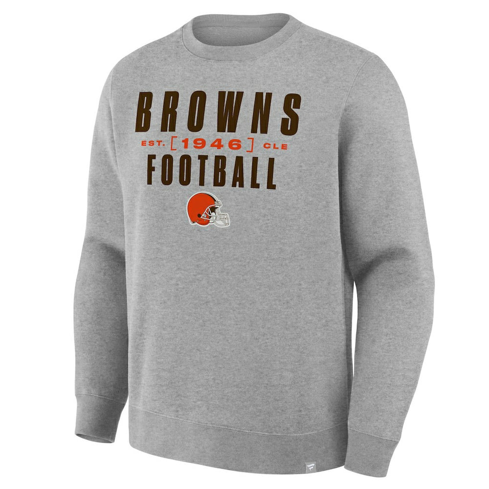 Cleveland Browns Powerful Throw Legacy Pullover Sweatshirt - Heather Gray - Fanatics